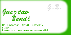 gusztav mendl business card